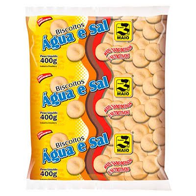 BISCOITO ÁGUA E SAL 3 DE MAIO 400G